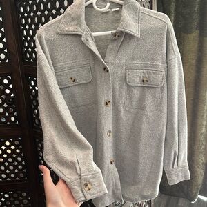 Gray Shirt Jacket Shacket